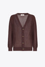 Brown net knitted cardigan 