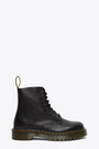 Black grainy leather lace-up ankle boots with platform sole - 1460 Pascal Bex 