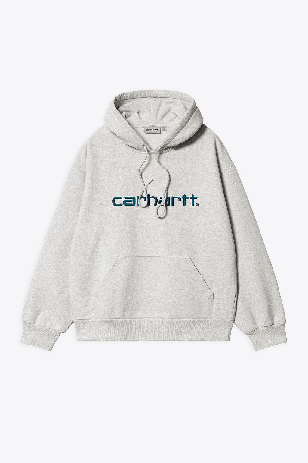 alt-image__Felpa-in-cotone-grigio-melange-con-logo-ricamato-e--cappuccio---Hooded-Carhartt-Sweatshirt