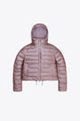 Waterproof pink pvc hooded puffer jacket - Lohja Short Puffer Jacket 