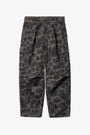 Grey duck camo cotton twill cargo pant with front pleats - Cole Cargo Pant 