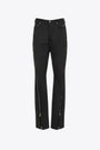 Black coated denim baggy pant with full lenght zip - Bolan banana 