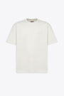 Off white cotton t-shirt with chest logo  