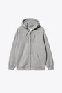 Melange grey cotton blend hoodie with raglan sleeves - Hooded Chase Jacket 