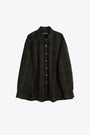 Camicia oversize in cotone a quadri marrone e nero - Borrowed Shirt 