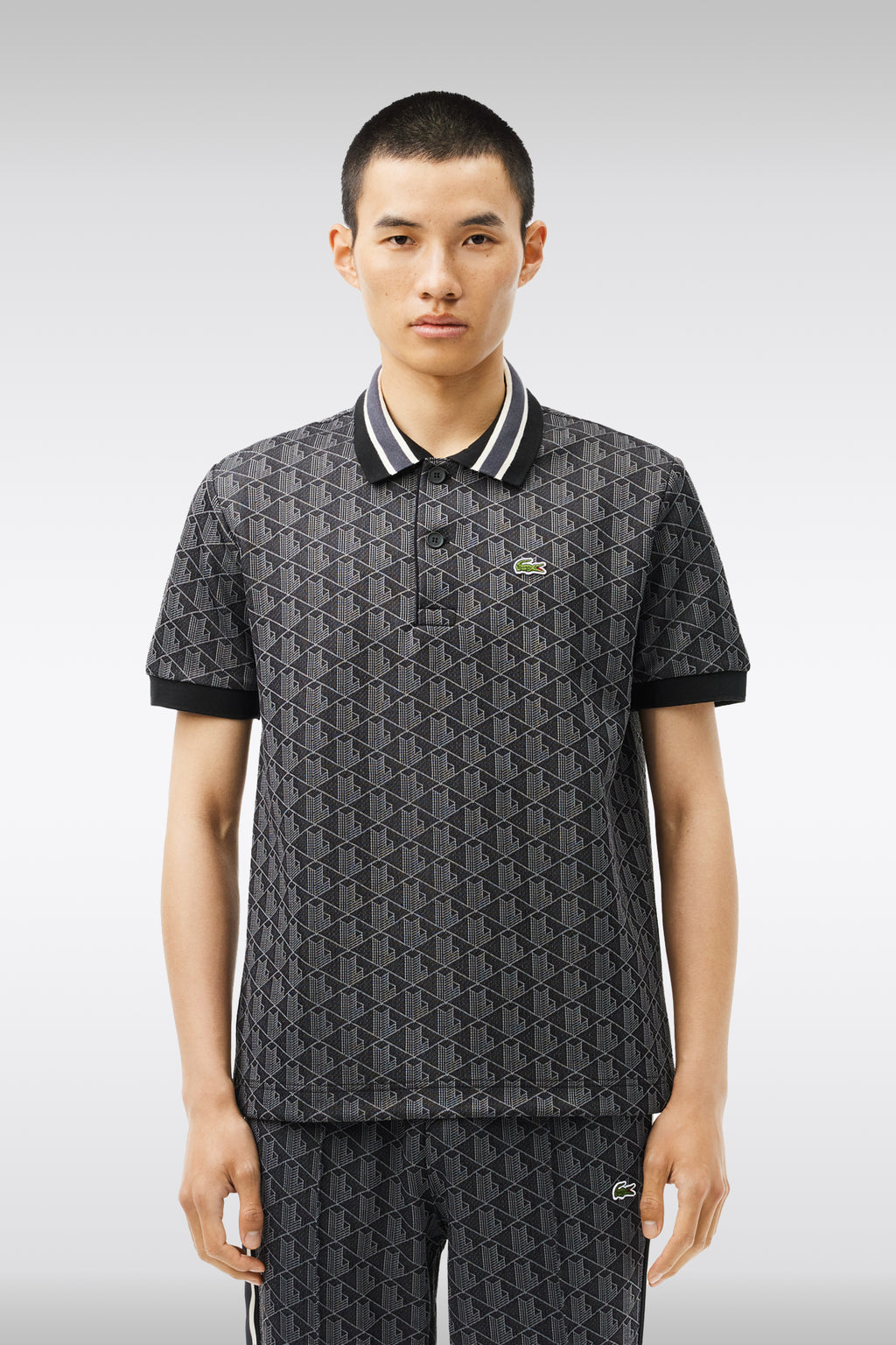 alt-image__Black-jacquard-polo-with-geometric-motif-