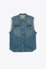 Stonewashed blue denim sleeveless shirt - SL Tommy Jumbo 