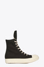 Sneaker alta nera in canvas con ricamo su linguetta - Sneaks 