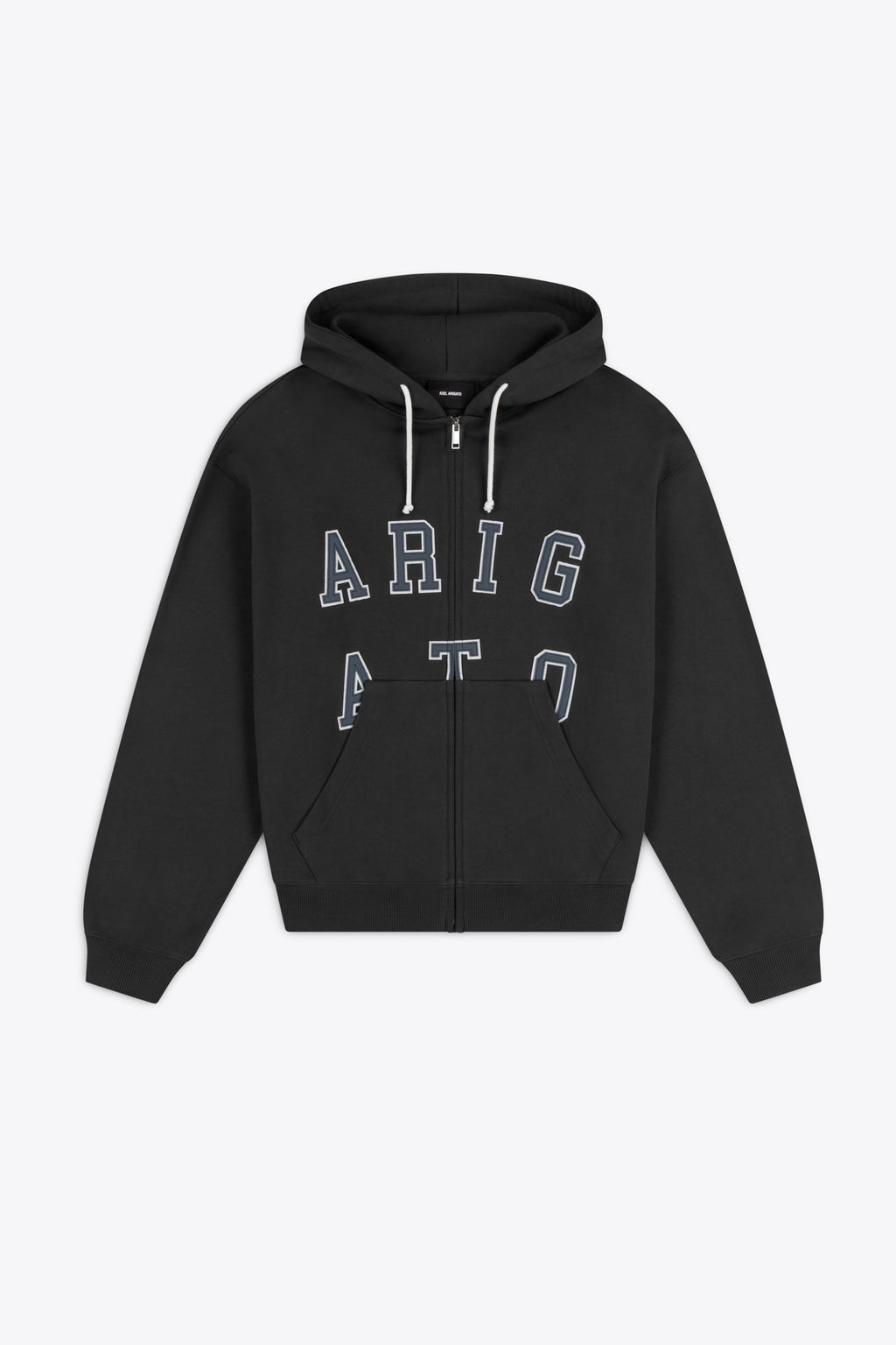 alt-image__Felpa-grigio-scuro-con-zip-e-logo-blu-applicato---Legend-Hoodie