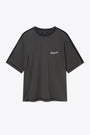 Dark grey cotton t-shirt with contrast collar and chest logo - Seam Relaxed T-shirt  