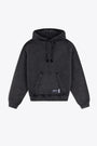 Washed black cotton hoodie with drawstring - Element Hoodie 