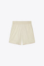 Light beige cotton shorts with elastic waistband - Stitch Embroidered Shorts  