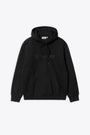 Black hoodie with front logo embroidery - Hooded Carhartt Sweatshirt 