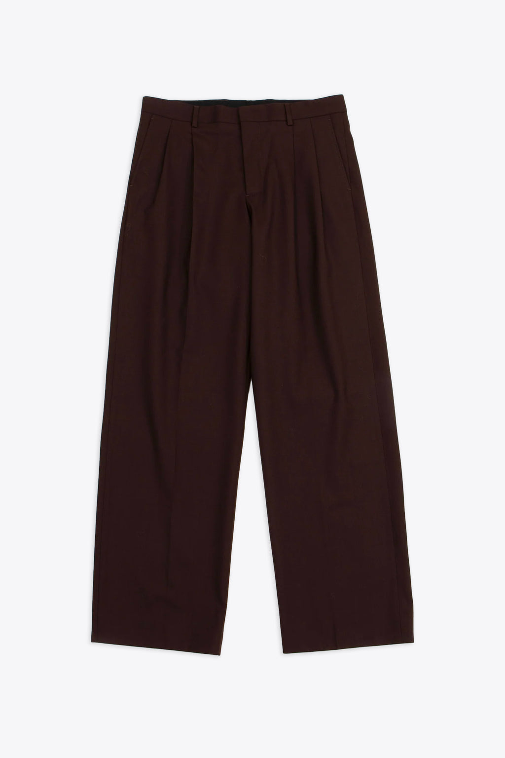 alt-image__Pantaloni-in-fresco-lana-marrone-con-pince-frontali---Wide-Pleated-Pant