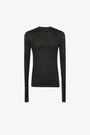 Black ligthweight cotton t-shirt with long sleeves - Edfu Top 