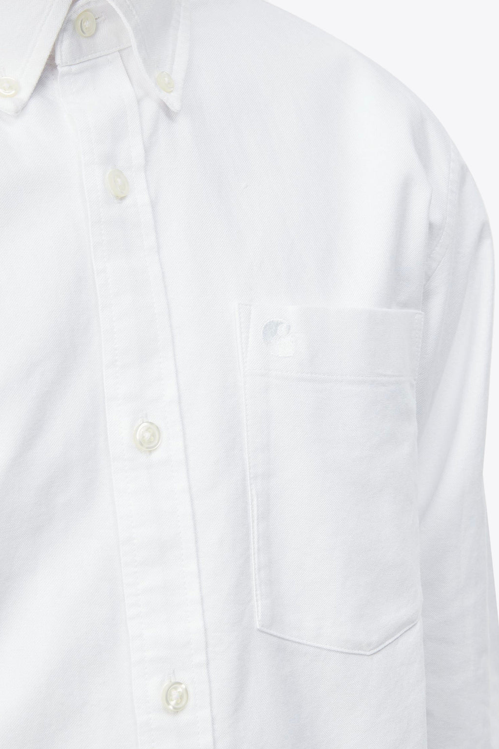 alt-image__Camicia-in-cotone-oxford-bianca-con-tasca-al-petto---L/S-C-Logo-Shirt