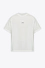 White cotton t-shirt with numerical logo flag  