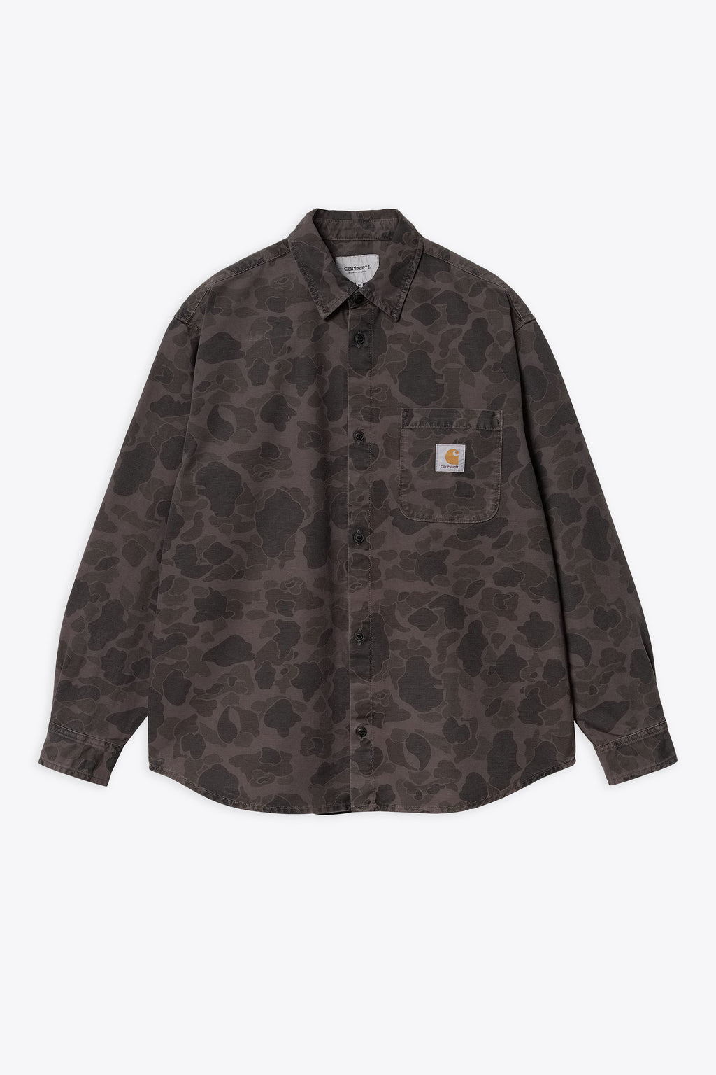 alt-image__Camicia-in-canvas-camouflage-nero-con-maniche-lunghe---L/S-Duck-Shirt