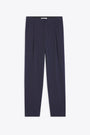 Navy blue pinstriped pleated pants - Tailored Pleated Pants 