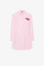 White and pink striped cotton shirt dress - D Dalis 