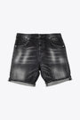 Sanded black denim short 