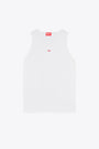 White ribbed cotton tank top with red logo embroidery - T Lifty D 