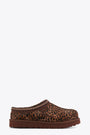 Brown spotted suede mules with embroidered border - W Tasman 