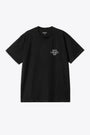 Black cotton t-shirt with graphic print at chest and back - S/S Hotel Keys T-Shirt 