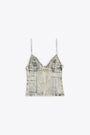 Top in denim cerato grigio chiaro - De Fulsy S 