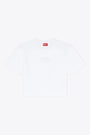 White cotton boxy t-shirt with Oval D logo - T Buxt Crop Od 