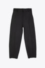 Black technical wool trousers with wide leg 