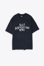 Black cotton t-shirt with front slogan print and back garphic - Stone Destruct Tee 