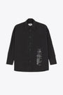 Black cotton shirt with front print 