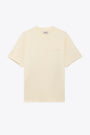 Off white cotton t-shirt with chest logo embroidery  