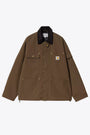 Brown nylon waterproof field jacket with corduroy collar - Clapton Jacket 