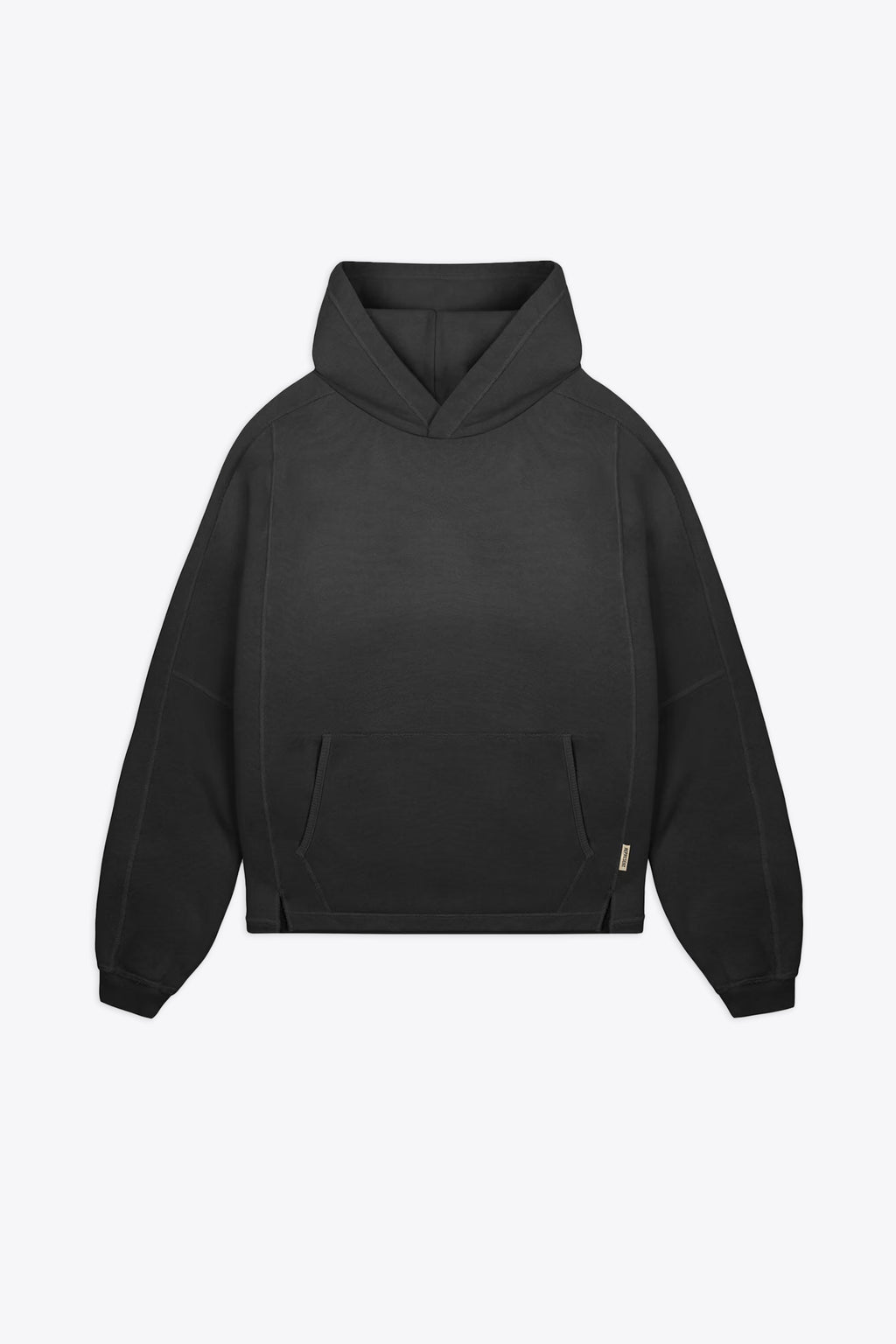 alt-image__Sun-faded-black-cotton-boxy-hoodie---Stepped-Hem-Hoodie