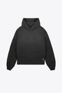 Felpa boxy fit in cotone nero sbiadito con cappuccio - Stepped Hem Hoodie 