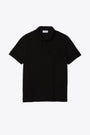 Black stretch piquè cotton polo shirt 