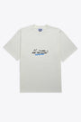 White cotton t-shirt with slogan print 