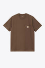 Brown cotton t-shirt with chest pocket and logo - S/S Pocket T-Shirt 