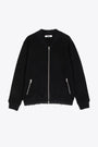 Black wool blend bomber jacket 