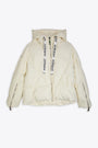 Off white matt nylon hooded puffer jacket - Khris Iconic 