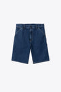 SINGLE KNEE SHORT 100% COTTON-Denim blu 