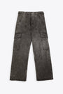 Washed dark grey moleskine cargo pant - Cargo Trousers 