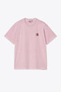 Pink cotton garment dyed t-shirt with chest logo - S/S Nelson T-Shirt 