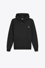 Black cotton hoodie with chest logo embroidery - Heart Logo Hoodie 