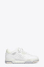 White leather lace up low sneaker with perforated upper - Onyx Sneaker 