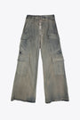 Pantalone baggy cargo in denim blu lavato - Double Cargo Jumbo Belas 