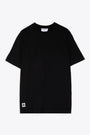 Black cotton T-shirt with logo patch and back print  