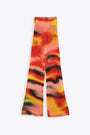 Multicolour tie-dye crochet flared pant - Mesh Multicolor Pants  